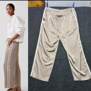 Gap Factory  Pants Womens XL Tall Beige Satin Straight Leg Track Side Stripe